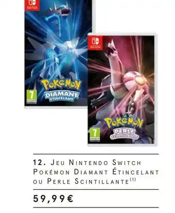 Monoprix Jeu nintendo switch pokémon diamant étincelant ou perle scintillante offre