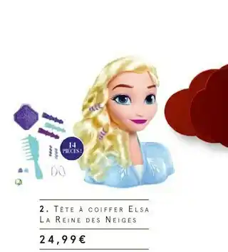 Monoprix Tête à coiffer elsa la reine des neiges offre