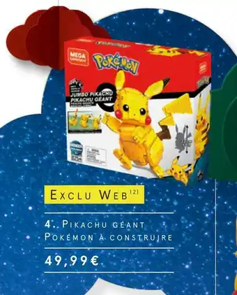 Monoprix Pikachu géant pokémon à construire offre