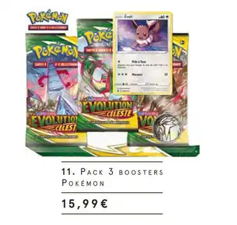 Monoprix Pack 3 boosters pokémon offre