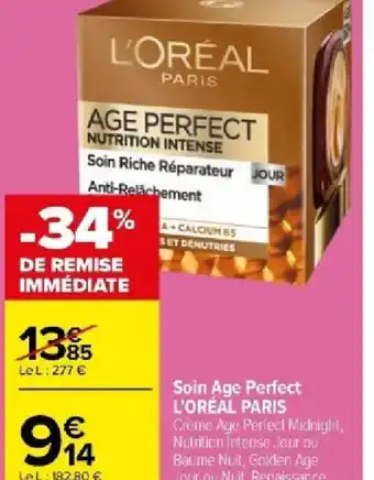 Carrefour Market Soin Age Perfect L'ORÉAL PARIS offre