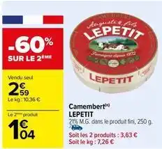 Carrefour Camembert offre