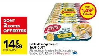 Carrefour Filets de maquereaux offre