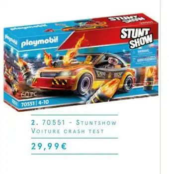 Monoprix Playmobil stuntshow voiture crash test offre