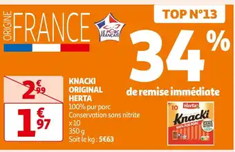 Auchan Supermarché HERTA KNACKI ORIGINAL offre