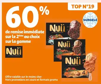 Auchan Supermarché NUII 60% de remise immédiate sur le 2ème au choix sur la gamme NUII offre