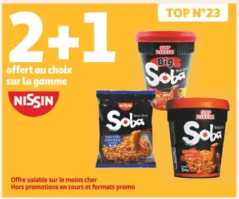 Auchan Supermarché nissin 2+1 offert au choix sur la gamme nissin offre