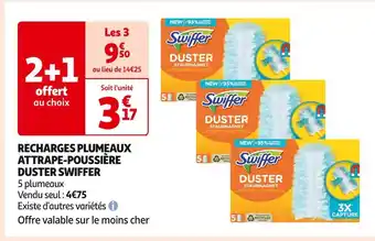 Auchan Supermarché SWIFFER RECHARGES PLUMEAUX ATTRAPE-POUSSIÈRE DUSTER offre