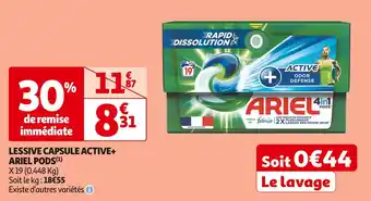 Auchan Supermarché ARIEL LESSIVE CAPSULE ACTIVE+ PODS offre