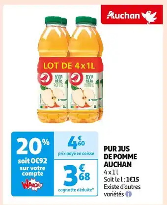 Auchan Supermarché AUCHAN PUR JUS DE POMME offre