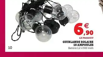 Super U Guirlande Solaire 10 Ampoules offre