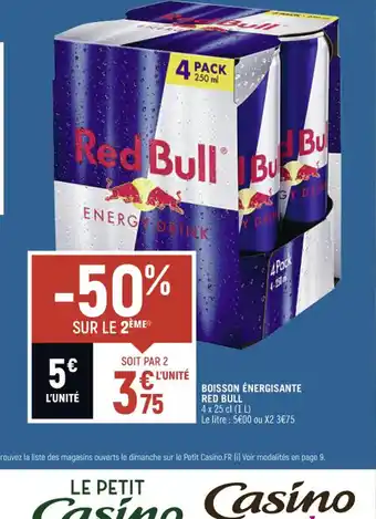 Casino Shop BOISSON ÉNERGISANTE RED BULL offre