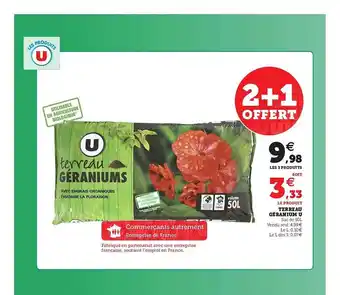 Super U Terreau Géranium U offre