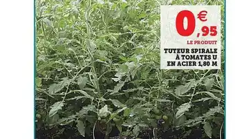 Super U Tuteur Spirale à Tomates U En Acier 1,80 M offre