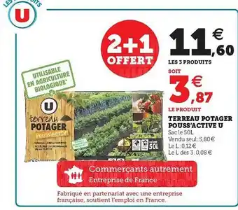 Super U Terreau Potager Pouss'active U offre