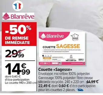 Carrefour Market Couette <<Sagesse>> offre