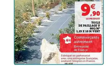 Super U Toile De Paillage U 90g-m2 1,25 X 10 M Vert offre