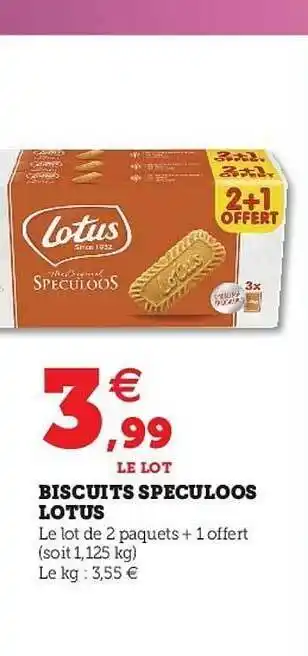 U Express Biscuits Speculoos Lotus offre