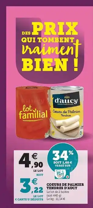U Express Cœurs De Palmier Tendre D'aucy offre