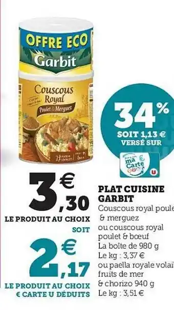 U Express Plat Cuisiné Garbit offre