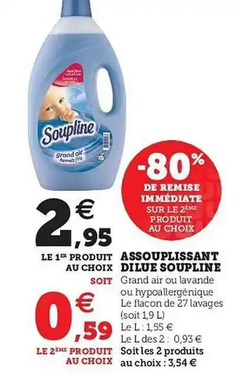 U Express Assouplissant Dilue Soupline offre