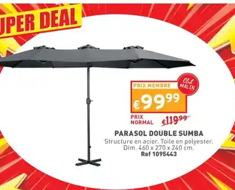 Trafic PARASOL DOUBLE SUMBA offre