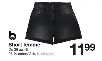 Zeeman Short femme Du 36 au 48 98% coton/ 2% élasthanne offre