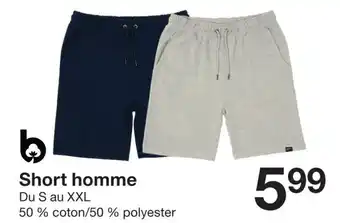 Zeeman Short homme Du S au XXL 50% coton/50% polyester offre