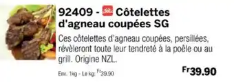 Thiriet 92409 Côtelettes d'agneau coupées SG offre