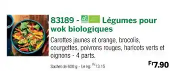 Thiriet Légumes pour wok biologiques offre