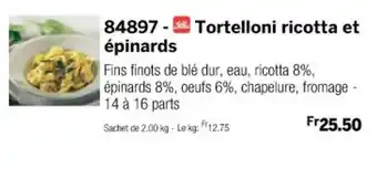 Thiriet 84897-Tortelloni ricotta et épinards offre