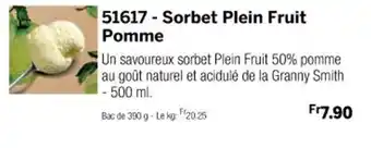 Thiriet 51617 - Sorbet Plein Fruit Pomme offre