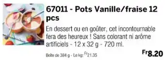 Thiriet 67011 - Pots Vanille/fraise 12 pcs offre