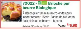 Thiriet Brioche pur beurre Biologique offre
