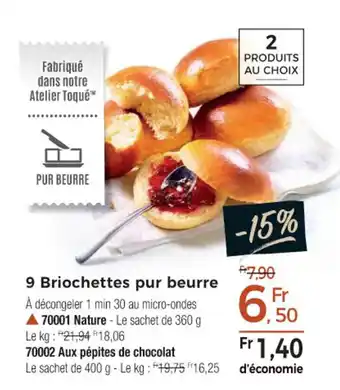 Thiriet 9 Briochettes pur beurre offre