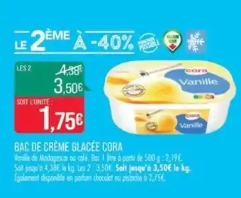 Match BAC DE CRÈME GLACÉE CORA offre