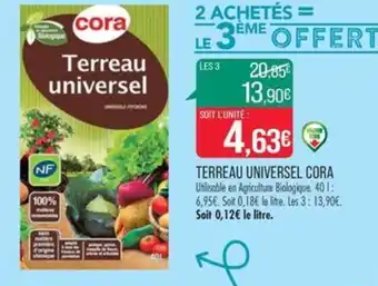 Match TERREAU UNIVERSEL CORA offre