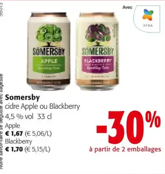 Colruyt Somersby cidre Apple ou Blackberry 4,5 % vol 33 cl offre
