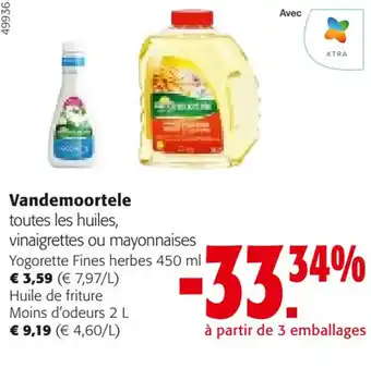 Colruyt Vandemoortele toutes les huiles, vinaigrettes ou mayonnaises Yogorette Fines herbes 450 ml offre