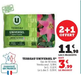 Super U TERREAU UNIVERSEL U offre