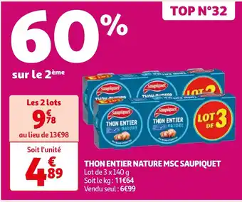 Auchan THON ENTIER NATURE MSC SAUPIQUET offre