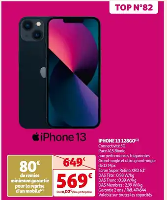 Auchan IPHONE 13 128GO(¹) offre