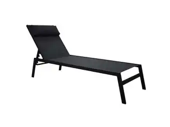 Weldom Bain de soleil de jardin NATERIAL Riba en acier gris anthracite offre