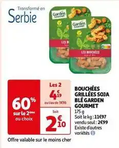 Auchan Supermarché Garden gourmet - bouchées grillées soja blé offre