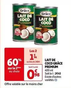 Auchan Supermarché Lait de coco grâce premium offre