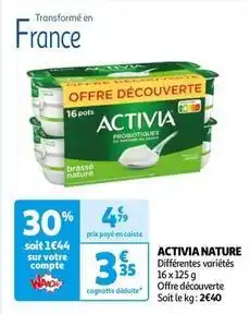 Auchan Supermarché Activia - nature offre