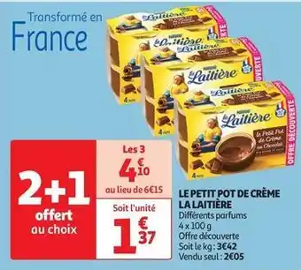 Auchan Supermarché La laitière - le petit pot de crème offre