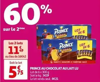 Auchan Supermarché Lu - prince au chocolat au lait offre