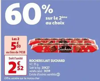 Auchan Supermarché Suchard - rochers lait offre