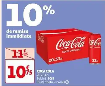 Auchan Supermarché Coca cola - 20 x 33 cl offre